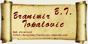 Branimir Topalović vizit kartica